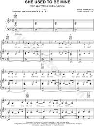 Sara Bareilles She Used To Be Mine Sheet Music In F Major Transposable Download Print Ukulele Music Clarinet Sheet Music Sheet Music