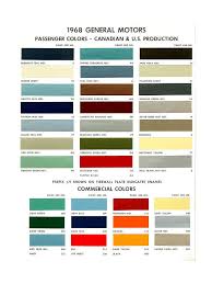 1968 chevrolet camaro paint color card car colors color