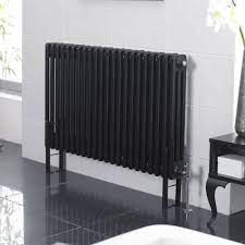 klassiek design zwarte kolomradiator zwarte woonkamer design zwart
