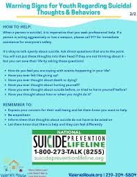 How to help someone who is suicidal. Suicide Prevention Awareness Valerie S House