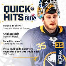 Check spelling or type a new query. Buffalo Sabres Growing Up Linus Ullmark Idolized Facebook