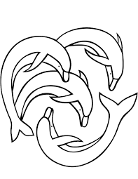 At home crafts & indoor activities: Four Dolphins Performing Acrobatic Circle Coloring Pages Fish Coloring Pages Coloring Pages For Kids And Adults