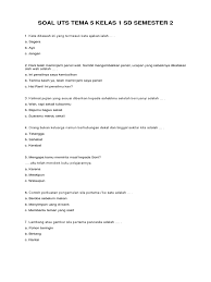 Inilah lirik lagu menanam jagung. Soal Uts Tema 5 Kelas 1 Sd Semester 2