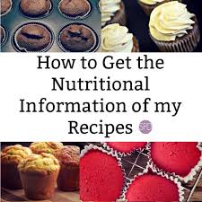 nutritional information of my recipes