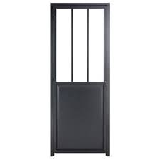 Bloc Porte Noir Atelier Verre Clair Artens H 204 X L 73 Cm Poussant Droit Bloc Porte Verre Clair Leroy Merlin Porte