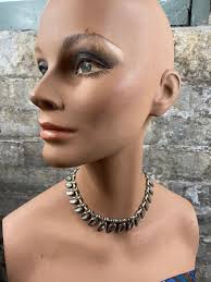 Lovely Silvertone Metal MCM Leaf Necklace