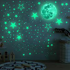 Typically, the glow slowly fades out, sometimes within a few minutes or up to a few hours in a dark room. Hot Amazon Glow In The Dark Star And Moon Room Wall Stickers Home Decoration Buy Wall Sticker Decoration Wall Sticker Kids Glow In The Dark Stickers Product On Alibaba Com
