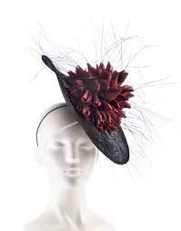Dahlia Headpiece Dark Red Beautiful Hats Red Fascinator Headpiece