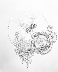 Abi Mustapha S Instagram Post Bee Yourself Drawing Magic On A Rainy Day Beemedicine Savethebees Abi Mustaph Drawings Bee Drawing Honeycomb Tattoo