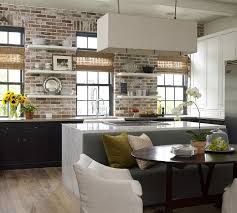 J Adore Le Pan De Mur En Briques Idee Deco Cuisine Cuisine Contemporaine Cuisines Design