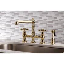 These traditional and contemporary styles start with solid brass or stainless steel for a lifetime of durability. Brass Bridge Kitchen Faucets You Ll Love In 2021 Wayfair