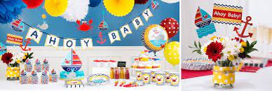 Shower ideas at the bottom too. Nautical Baby Shower Ideas Party City