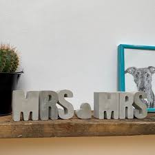 Mrs And Mrs With Concrete Heart Wedding Gift Anniversary Gift Home Decoration Gift For Her Hand Crafted Gifts Home Goods Decor Decorating Shelves