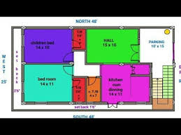 One of the benefits to a split bedroom plan is that the design generally makes better use of floor space by eliminating unneeded hall space. 25 48 East Face House Plan Map With Details Youtube