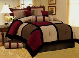 Black And Brown Comforter Sets 8 Pc Modern Black Burgundy Red Brown Suede Comforter Set Bed In A Bag Queen Size Bedding Amazon Com Beddin Bedroom Red Comforter Sets Dark Brown Bedrooms