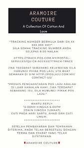 Sabah, sarawak, labuan (3 hingga 7 hari bekerja) selepas pembayaran disahkan (payment verification). Aramoire Couture Home Facebook