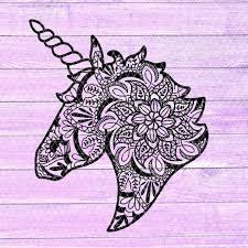 Unicorn Mandala Svg Unicorn Zentangle Svg Mandala Svgs Etsy Unicorn Svg Mandala Mandala Svg