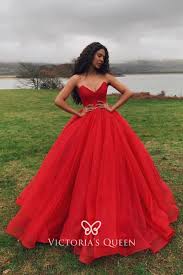 We're sharing trending prom dresses fit for a queen, plus a prom accessories checklist. Fancy Red Strapless V Neck Designer Ballgown Prom Dress Vq
