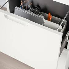 Files will fit into 15″ deep x 15″ tall sektion cabinet drawers, but this alone will waste precious inches when horizontally storing 8″x11″ pieces of paper. Galant File Cabinet White 20 1 8x47 1 4 Ikea