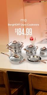 Berghoff 11pc Ouro Cookware Set Cookware Set Berghoff Rose Gold Handle