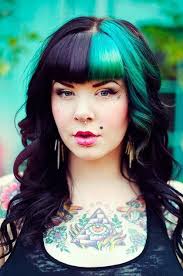 Black And Teal Hair Half And Half 85b3901433666f03fe479f3335666916 Jpg 420 632 Bright Hair Colors Teal Hair Half And Half Hair