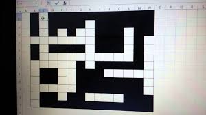 The puzzle is filled with black and white squares. How To Make A Crossword Puzzle In Ms Excel Youtube