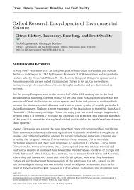 Pdf Citrus History Taxonomy Breeding And Fruit Quality Citrus History Taxonomy Breeding And Fruit Quality Summary And Keywords