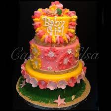 Pin By Nilsa Velazquez On Mojee S Cakes Hawaiian Baby Hawaiian Cake Baby Shower Cakes