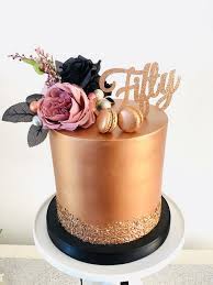 Why shell out hundreds of dollars for an. Rose Gold Bronze Birthday Cake 50th Birthday Cake For Women Fancy Birthday Cakes Elegant Birthday Cakes
