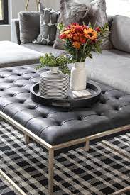 4d concepts brings us this combination ottoman and coffee table, with removable center wood tray revealing a finished wood surface interior. Cozy Fall Family Room With New Tufted Leather Coffee Table The House Of Silver Lining