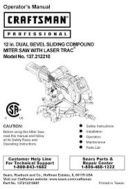 When a miter cut is required, unlock . Craftsman Professional 137 212210 Operator S Manual Pdf Download Manualslib