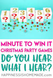 Minute To Win It Christmas Games Host The Best Christmas Party Ever With The Christmas Games For Kids Christmas Party Games For Kids Fun Christmas Party Games