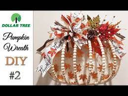 Dollar Tree Pumpkin Wreath Diy 2 Youtube Pumpkin Wreath Diy Dollar Tree Pumpkins Pumpkin Wreath