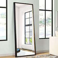 A wide variety of standing black mirror frames options are available to you, such as decorative, wall, and bathroom. Amazon Com Pexfix Full Length Floor Mirror 65 X22 Modern Rectangle Color Blocking Geometric Framed Full Body Large Standing Mirror Wall Mounted Mirror Black Frame With Gold Liner Kitchen Dining