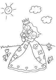 Prinzessin Prinzessin Pfluckt Blumenstrauss Zum Ausmalen Ausmalbilder Prinzessin Ausmalbilder Ausmalbilder Kinder