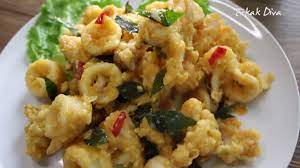 Sotong Goreng Telur Masin Sedap Special Salted Egg Calamari Resep Cumi Telur Asin Youtube Makanan Resep Calamari
