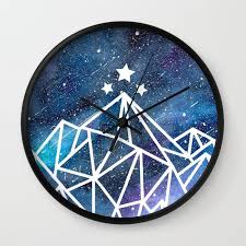 Watercolor Galaxy Night Court Acotar Inspired Wall Clock By Kimcarlika Art Books And Photography Black Watercolor Galaxy Wall Clock Watercolor Mountains