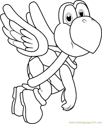 This piece was for mario kart collab thing c: Koopa Paratroopa Coloring Page Free Super Mario Coloring Pages Coloringpages101 Com Coloring Home