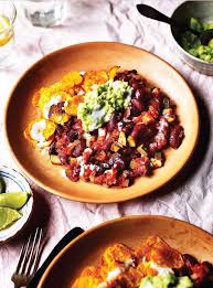 Mexican Veggie Chilli With Sweet Potato Nachos Guacamole Recipe Vegan Lunch Recipes Sweet Potato Nachos Recipes