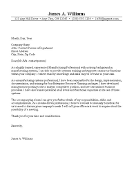 Cover Letter Examples Manufacturing Cover Letter
