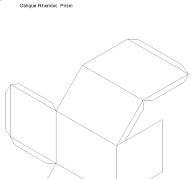 Prisma rômbico oblíquo de papel (Paralelepípedo)
