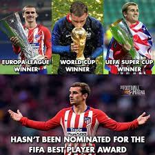 Europa League Winner World Cup Winner Uefa Super Cup Winner Hasn T Been Nominated For The Fifa Best Player Uefa Super Cup Europa League World Cup Winners