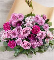 How fast does 1800 flowers deliver. With A Variety Of Fresh Flowers Like Purple Mini Calla Lilies Lavender Roses Alstroemeria La Flowers For Valentines Day Valentines Flowers Mini Calla Lilies
