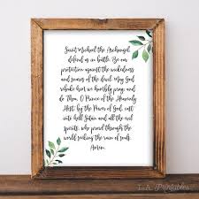 Saint Michael Prayer Art Print St Michael The Archangel Wall Art Catholic Prayer Print 8x10 16x20 I Prayer Art Guardian Angels Prayer Scripture Art Print