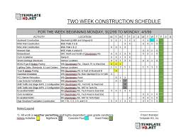 12 Free Construction Schedule Template Template Hq