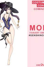 Release later】Exclusive Authorization Uwowo Genshin Impact Fanart Mona  Swimsuit Cosplay Costume - ShopperBoard