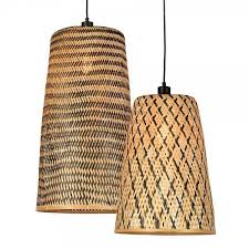 Hangelampe Kaddya Bambus Schwarz Natur Hange Lampe Lampe Deckenleuchten