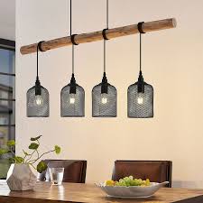 lindby elrond suspension avec bois a 4 lampes hangende lichten hanglamp lampen