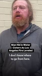 Lewis Marvin, who survived the Pacific Palisades Fire by jumping into a  cistern to save his life and his dog, remains shaken up from what he  experienced. “I don’t know what we’re going to do.”