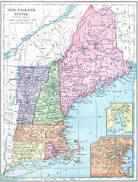 New england is the oldest clearly defined region of the united states, and it predates the american revolution by more than 150 years. Map Of A Map From 1899 Of The New England States Maine New Hampshire Vermont Massachusetts Connecticut And Rhode Island Showing State Capitals Major Cities Names Of Cities With Populations Over 100000 Are Underlined Towns Mountains